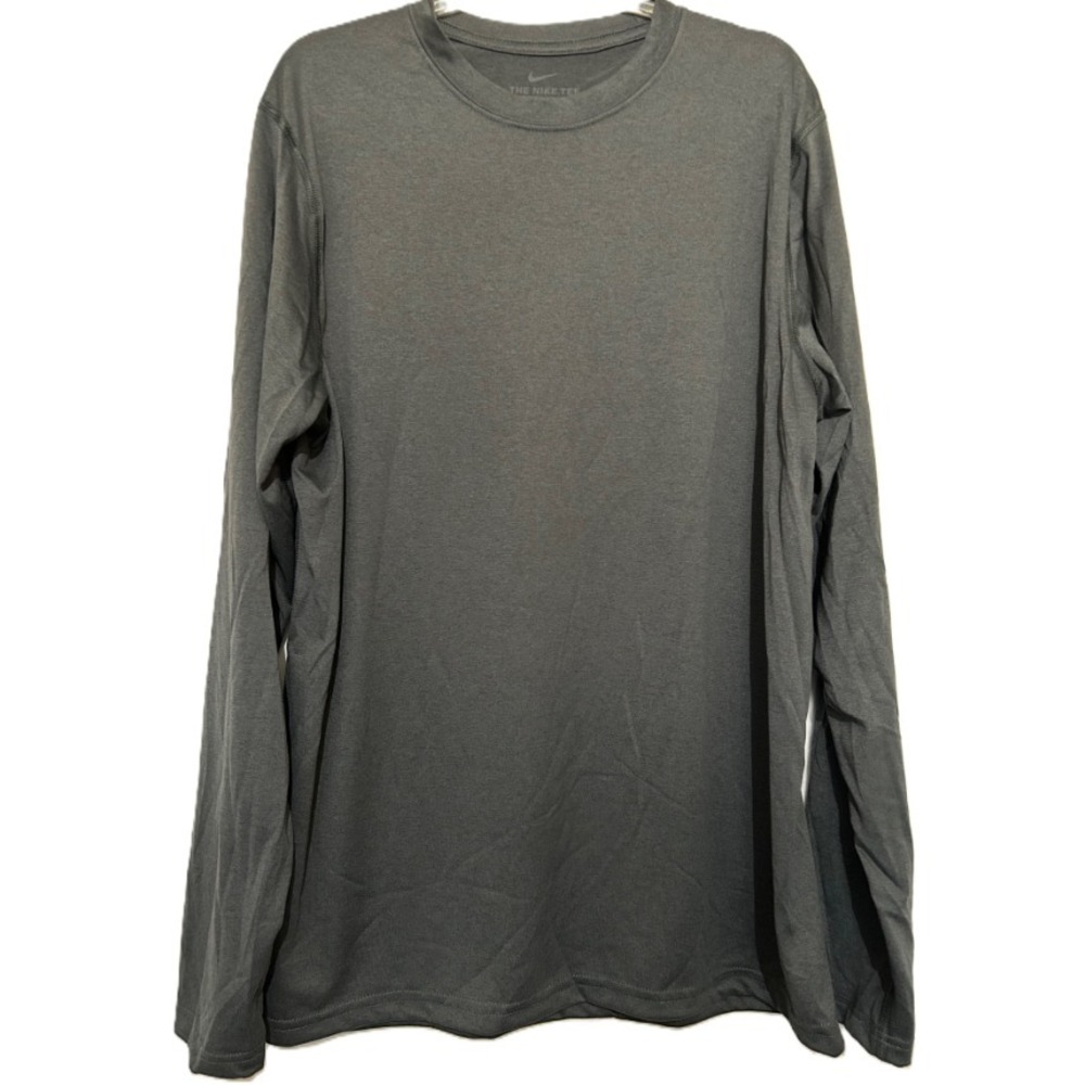 Nike Men's Dri-Fit T-Shirt DB3439-060 Long Sleeve Charcoal Gray Medium